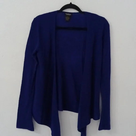 Philosophy Dane Lewis Cashmere Cardigan Size Small Blue Open Cascade Front Luxe - Picture 1 of 7